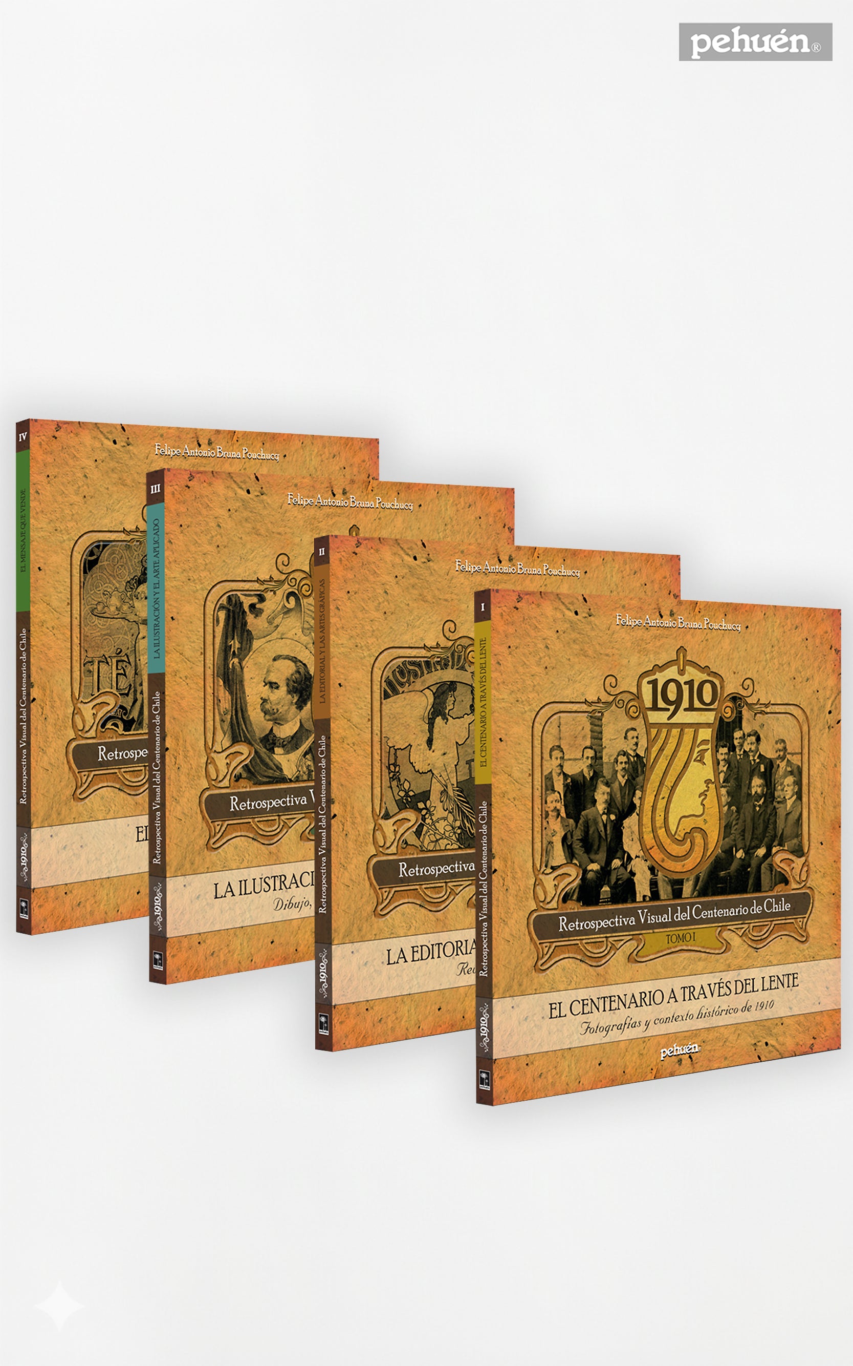 1910. Retrospectiva visual del Centenario de Chile / Colección 4 tomos